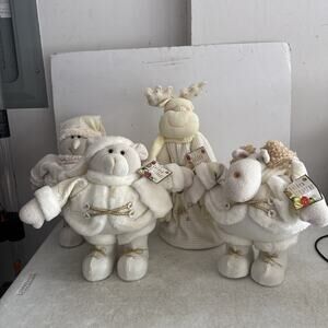 Golden Grandeur Snowman Moose Best Christmas Decoration Lot